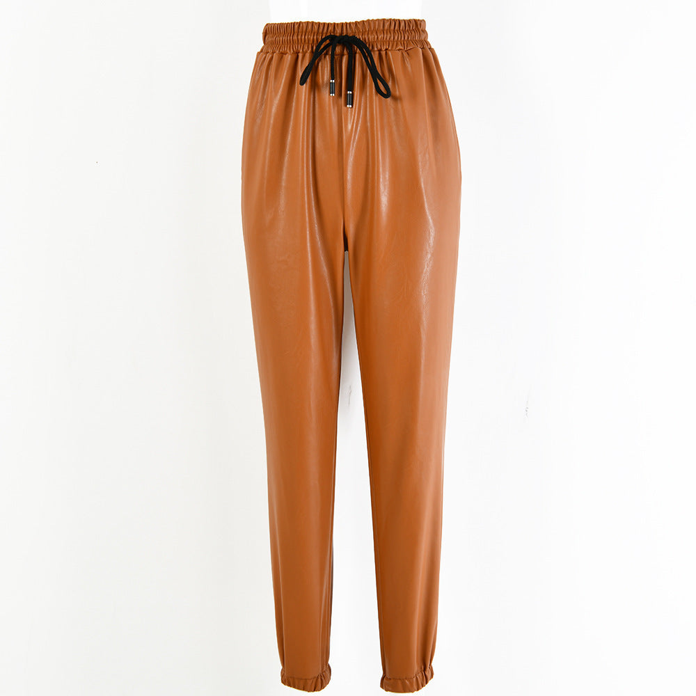 Sexy Tight High Elastic PU Skinny Leather Pants For Women