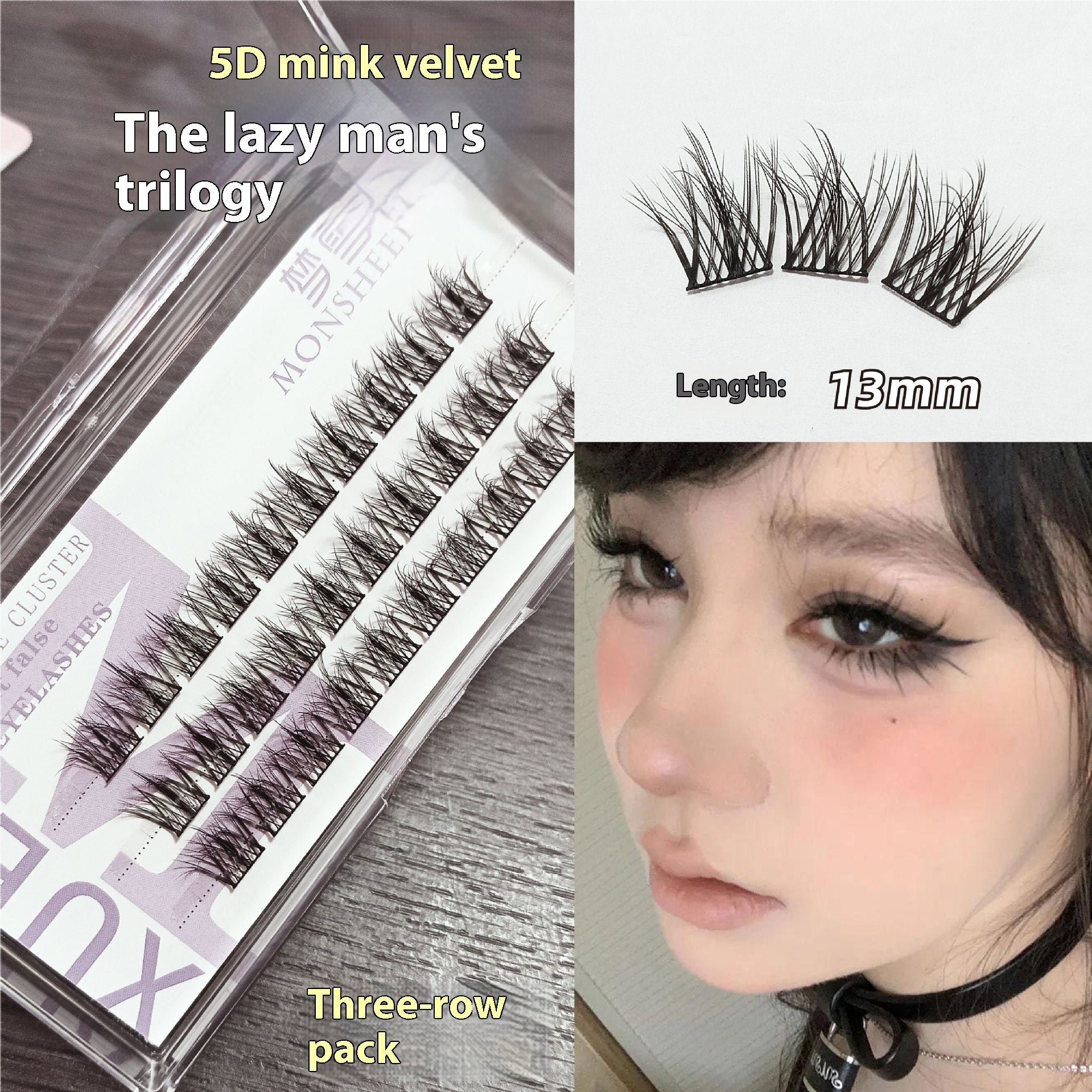 Self False Eyelashes 5d With Adhesive