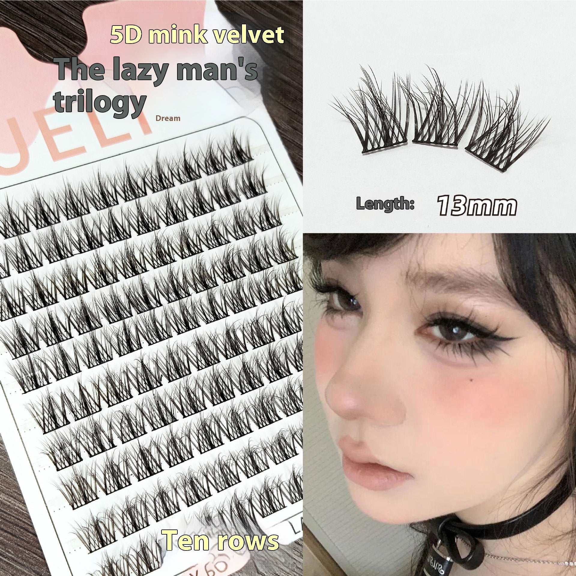 Self False Eyelashes 5d With Adhesive