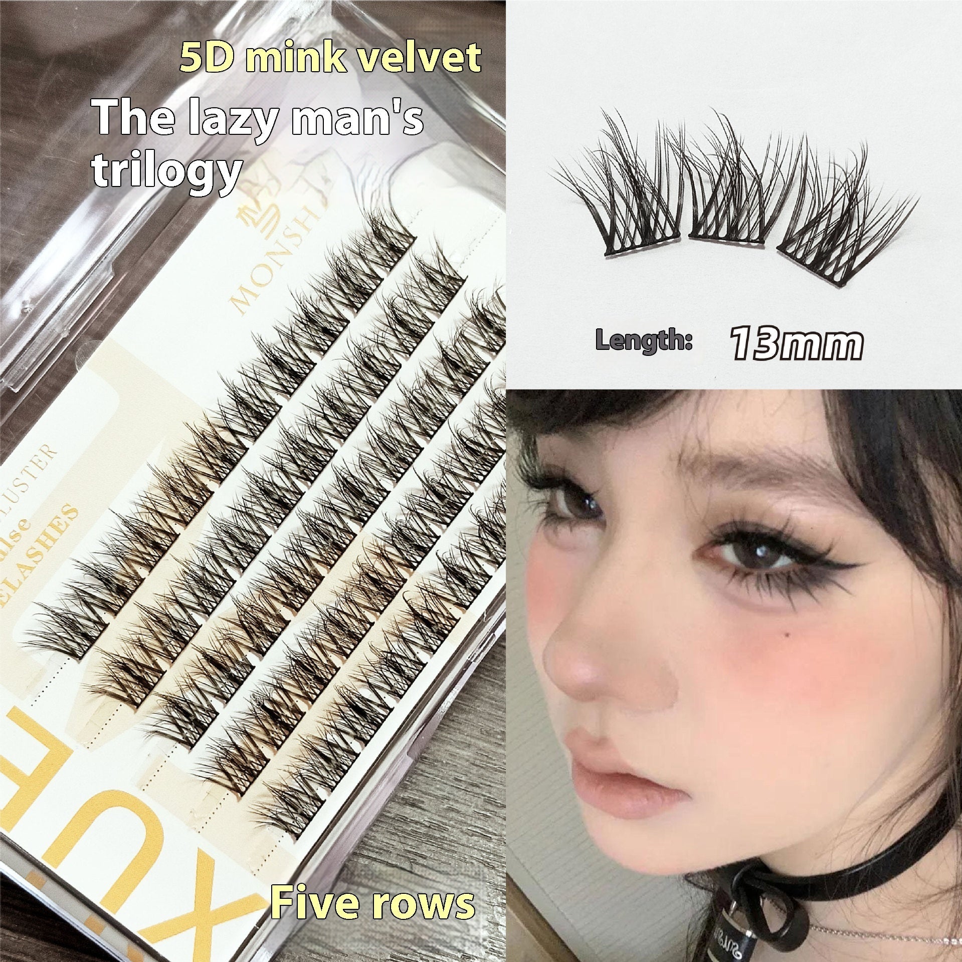 Self False Eyelashes 5d With Adhesive