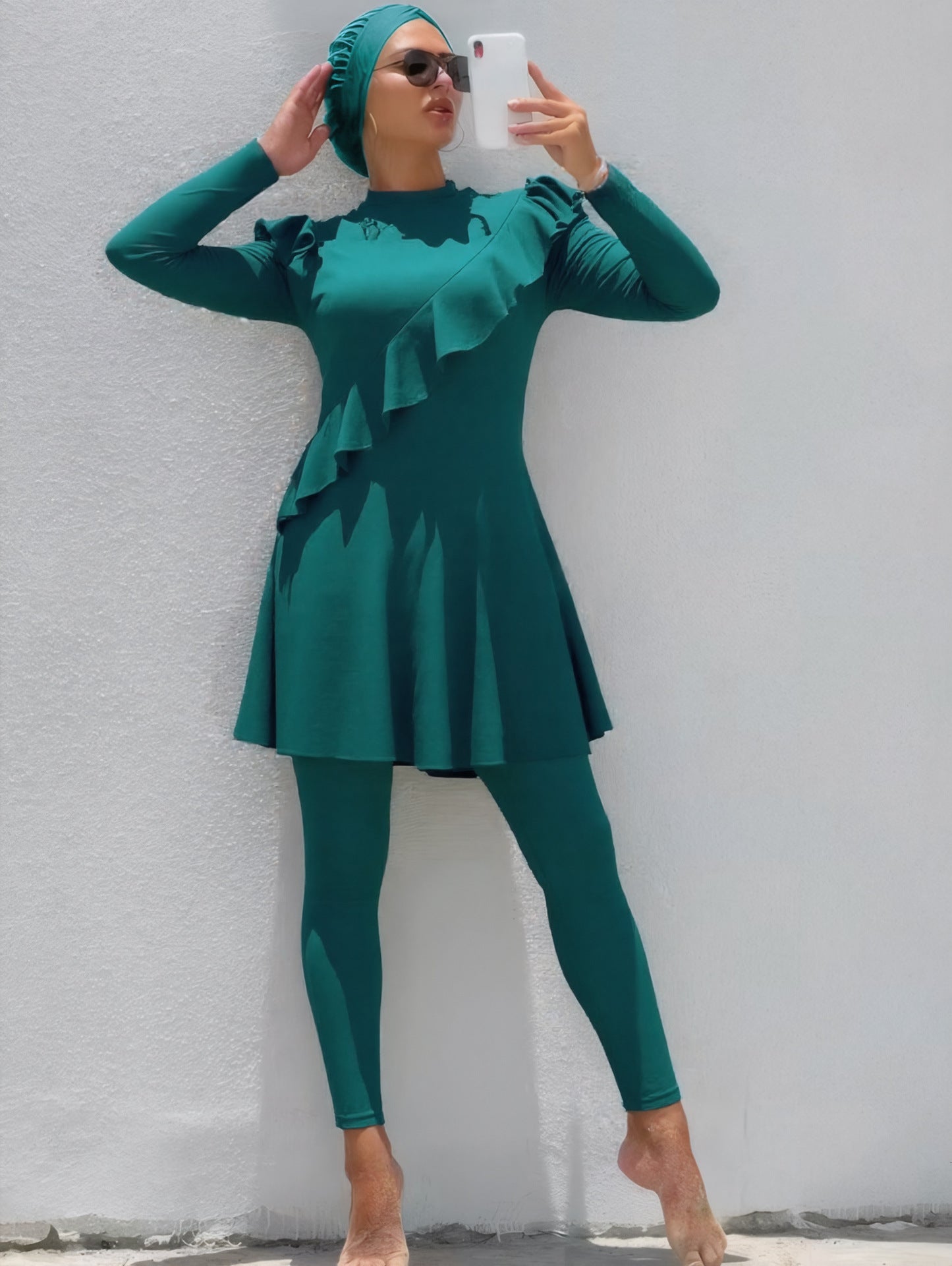 Muslim Swimsuit Long Sleeve Swimming Dress Long Swimming Trunks Two-piece Set