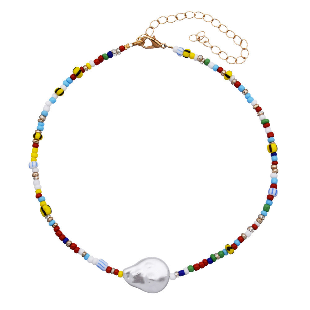 New Summer Multi-layer Fairy Style Pearl Metal Necklace Women