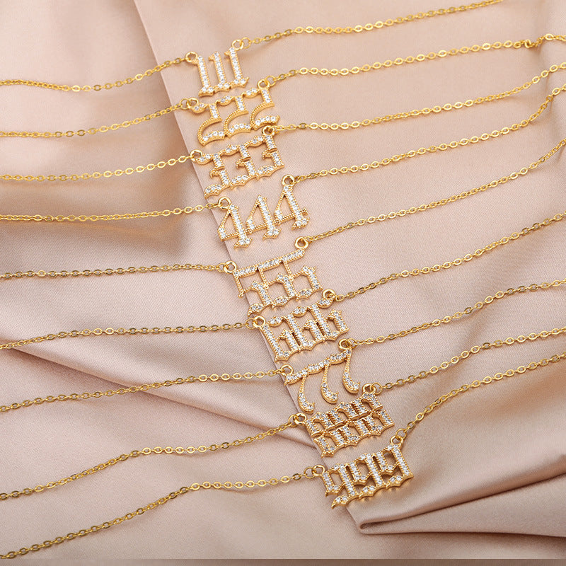 Zircon Necklace Men And Women Couples Old English