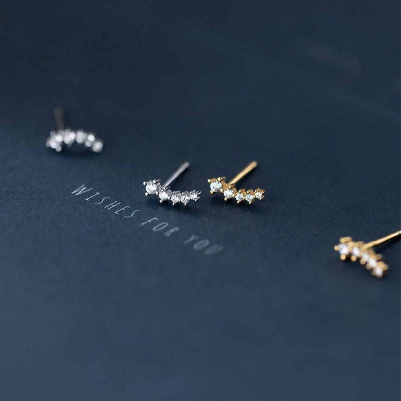 S925 Sterling Silver Stud Earrings For Women Korean Style