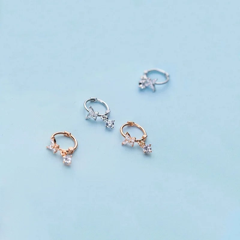 Diamond Butterfly-patterned Short Style S925 Silver Ear Clip Women