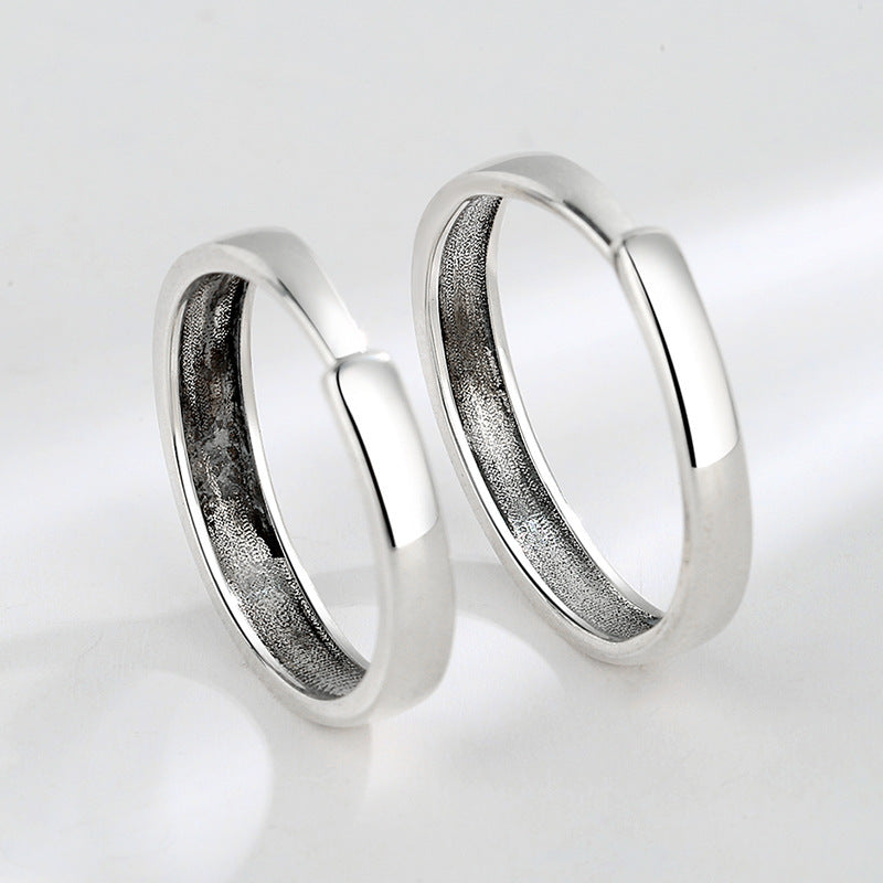 Couple Ring Vintage Old Thai Silver Men's And Women's Pair Ring