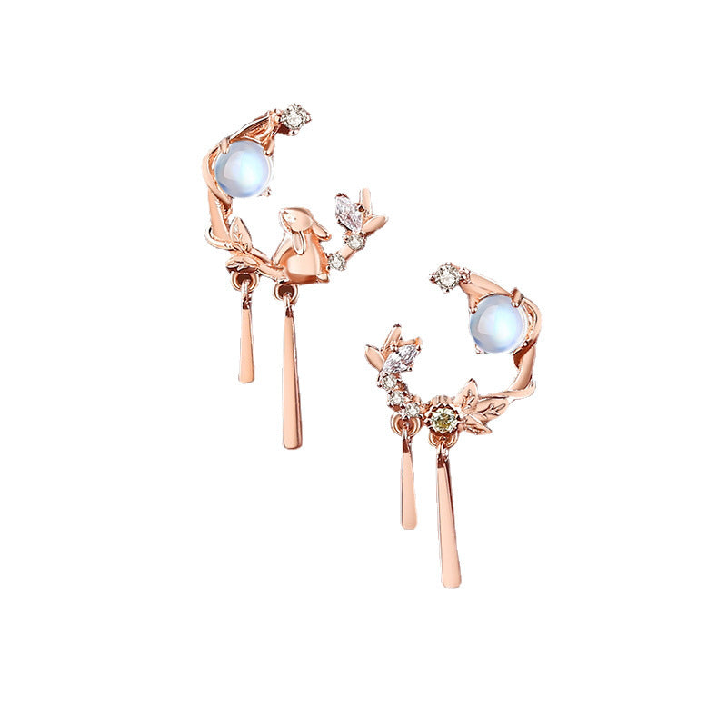 Original Mori Style Adorable Rabbit Earrings National Style Retro