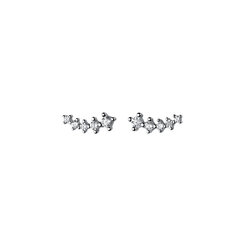 S925 Sterling Silver Stud Earrings For Women Korean Style
