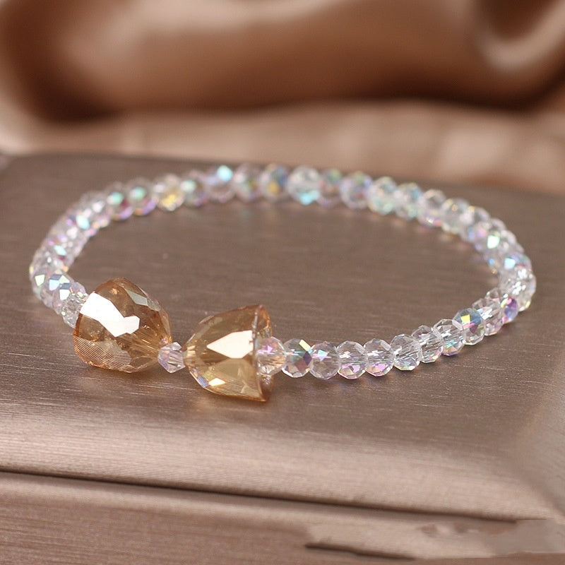 Colorful Crystal Korean Style Simple Mori Style Bow Bracelet