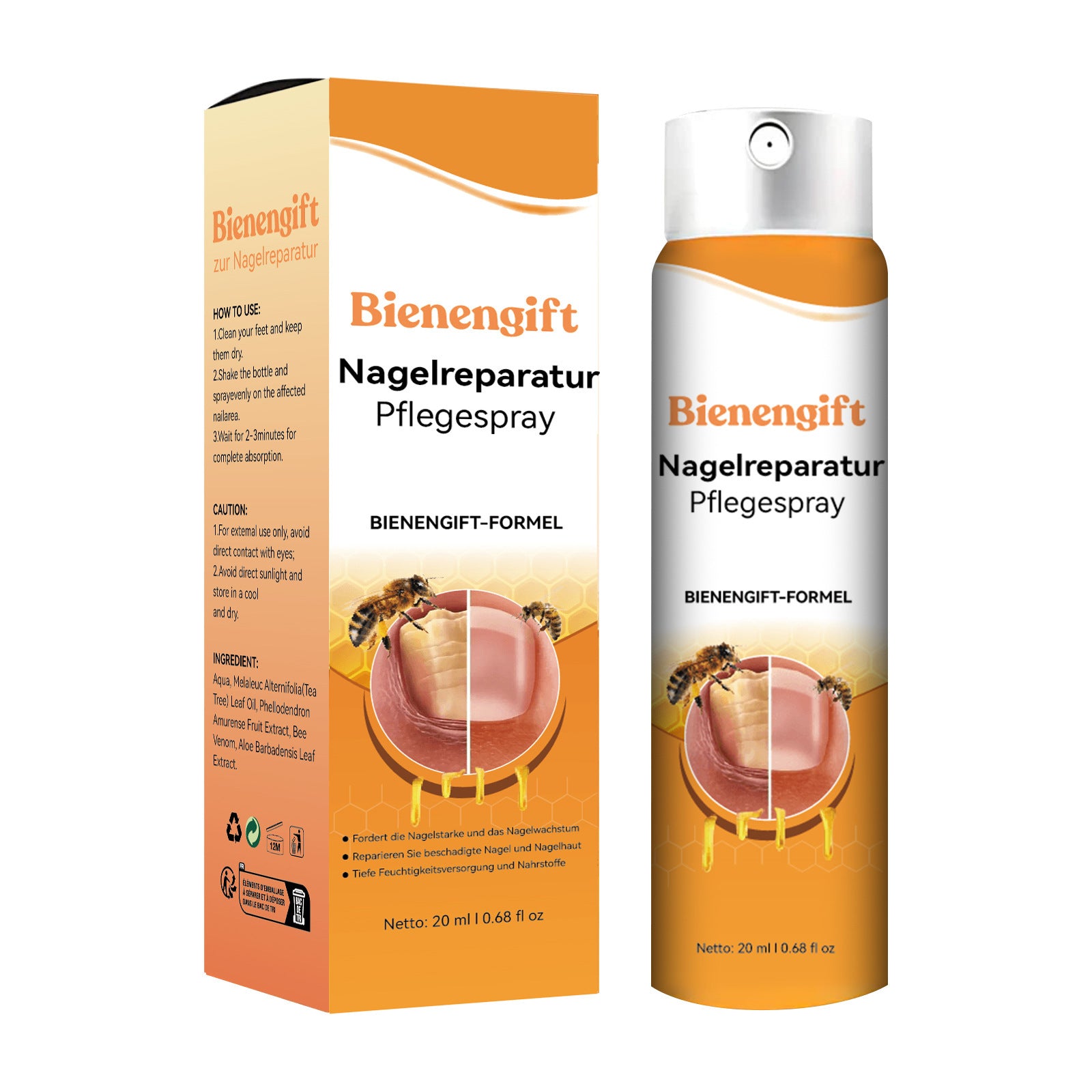 Bee Nail Spray Repair Gray Nails