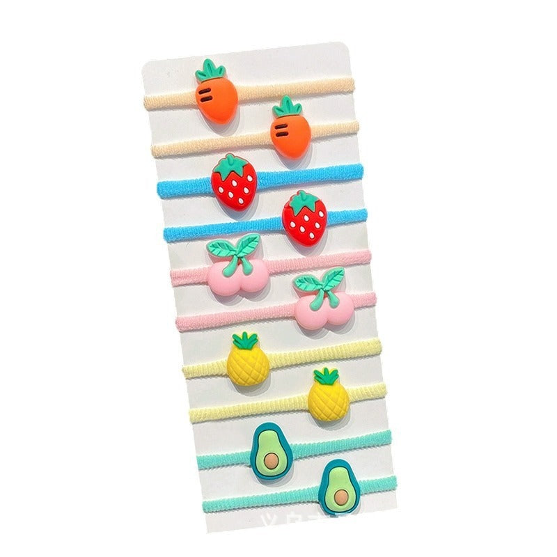 Rubber Band Female Hair-binding Children's Cartoon Hair Band Cute Baby Hair Friendly String Hair Rope Headdress