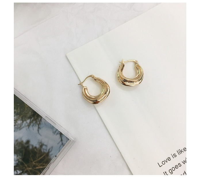 Irregular shape vintage old metal stud earrings, wild personality earrings