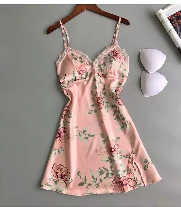 Ladies sexy printed ice silk pajamas