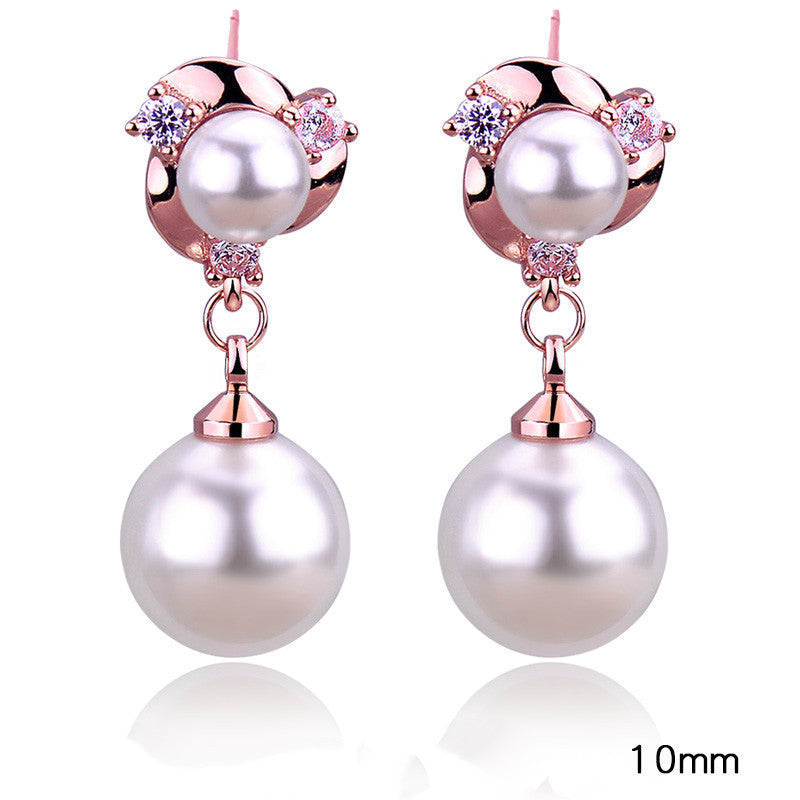 Style Tassel Clip Sterling Silver Pearl Earrings For Women