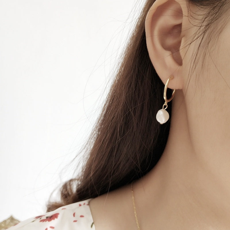 Korean Style Irregular Freshwater Pearl Earrings Women