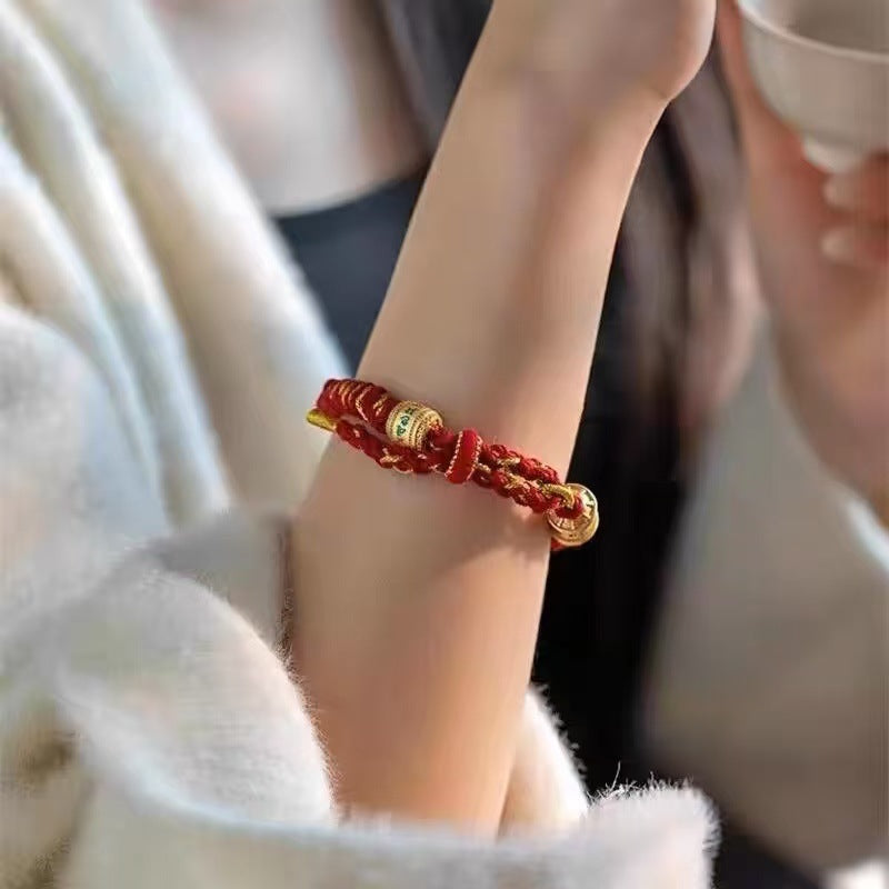 Tibetan Style Six-character Mantra Handmade Weaving Ethnic Style Bracelet