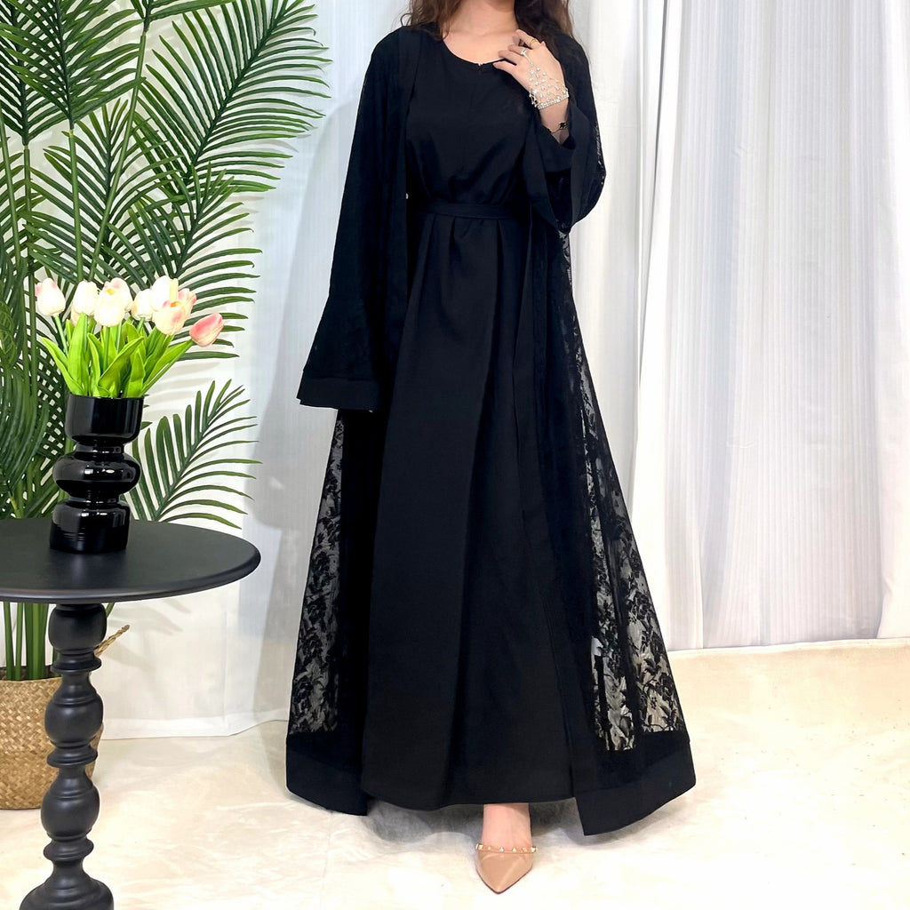Muslim Fashion Women's Traditional Dress Lace Robe