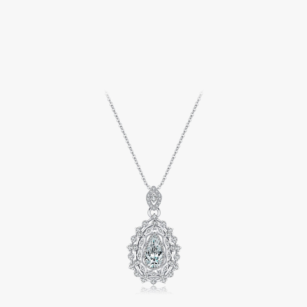 S925 Sterling Silver Old Money Style Luxury Full Diamond Drop Pendant