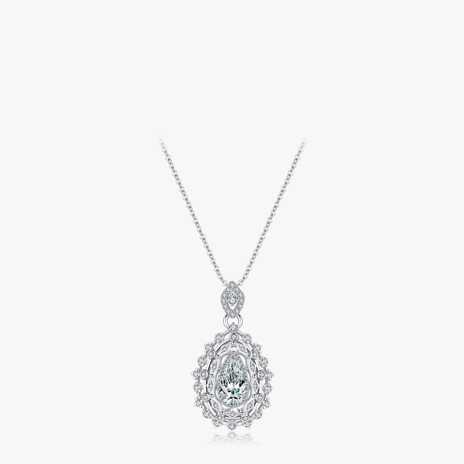 S925 Sterling Silver Old Money Style Luxury Full Diamond Drop Pendant