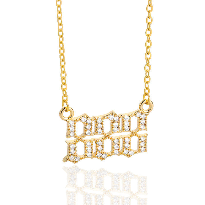 Zircon Necklace Men And Women Couples Old English