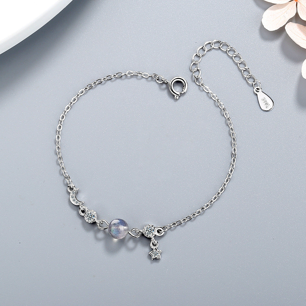Fashion Design Genuine 925 Sterling Silver Pendant Bracelet Korean Style Female Fashion Jewelry Crystal Bracket For Women