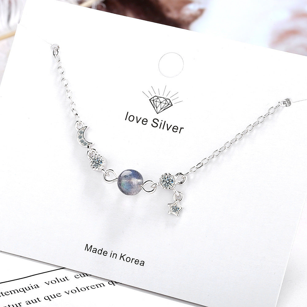 Fashion Design Genuine 925 Sterling Silver Pendant Bracelet Korean Style Female Fashion Jewelry Crystal Bracket For Women