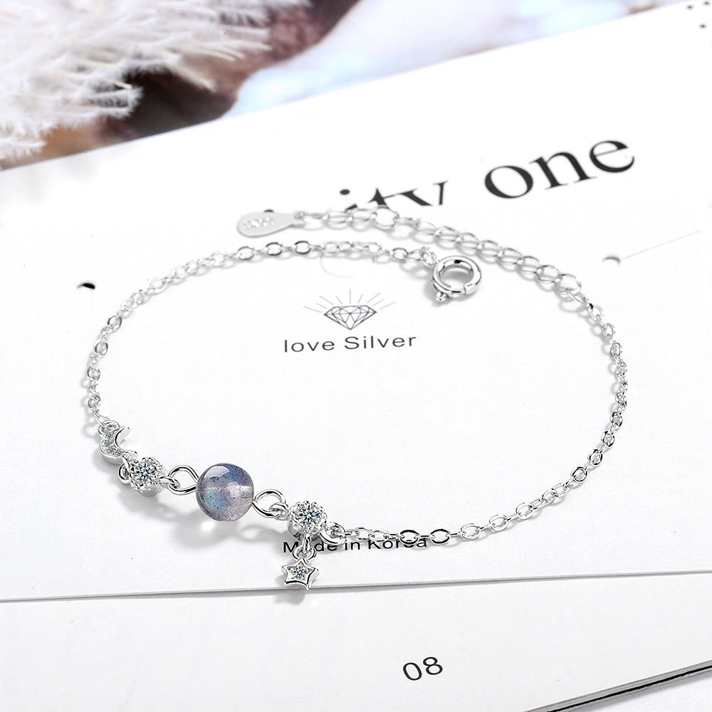 Fashion Design Genuine 925 Sterling Silver Pendant Bracelet Korean Style Female Fashion Jewelry Crystal Bracket For Women