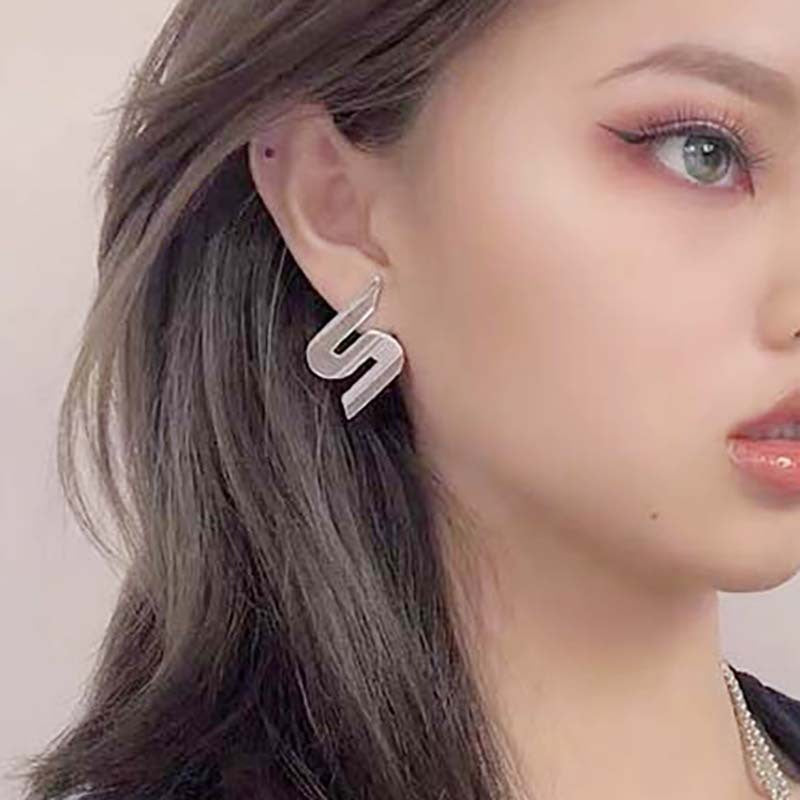 Personality Simple And Cold Style Metal Earrings Women