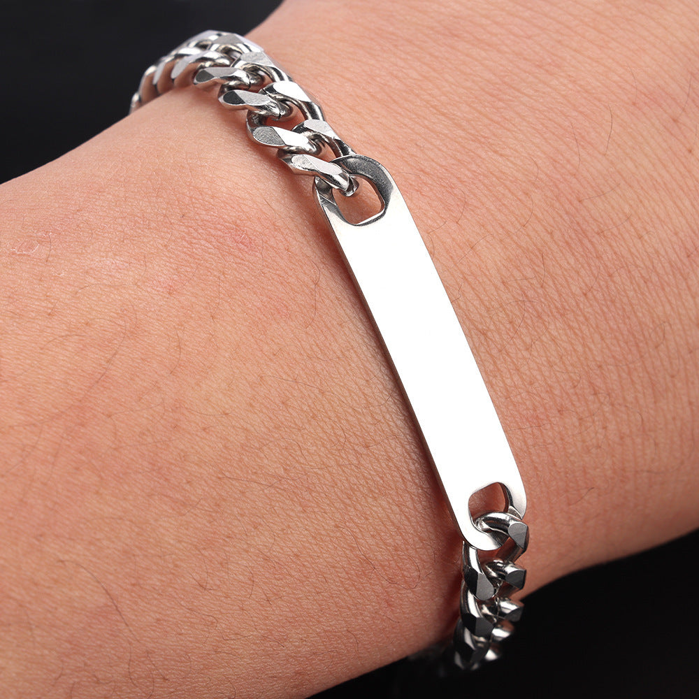 New style stainless steel music code lettering Cuban NK couple bracelet for men and women