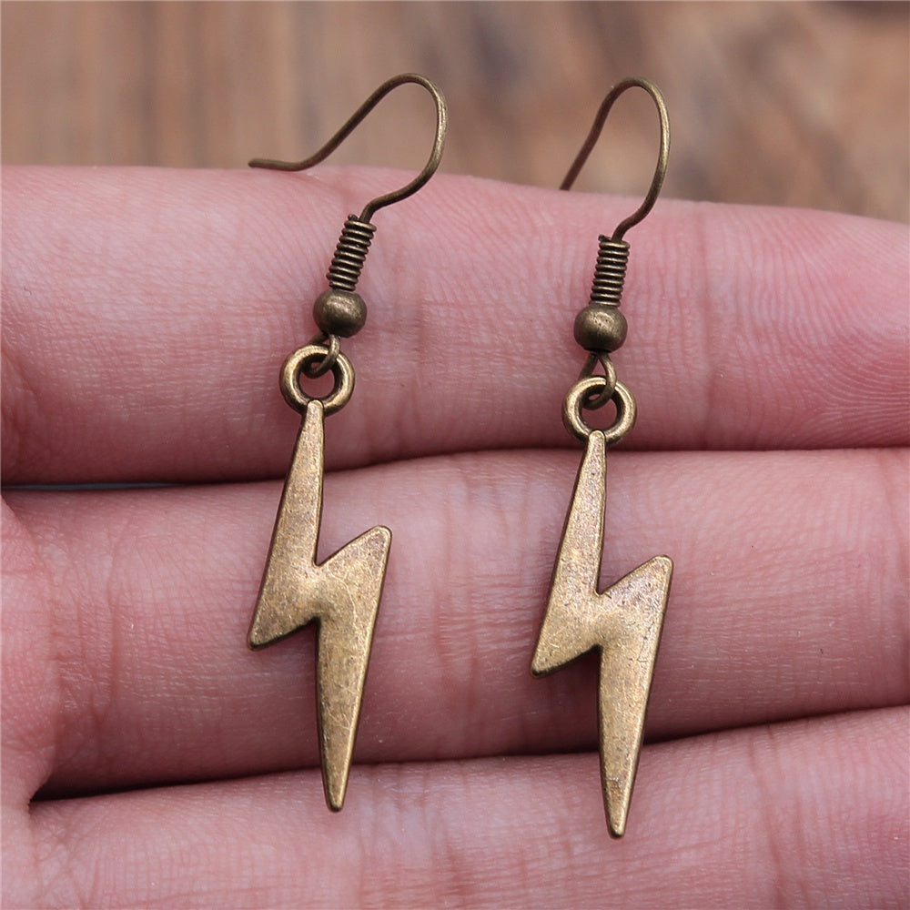 European And American Style Simple Personality Earrings Women Moon Sun Planet Lightning Earrings