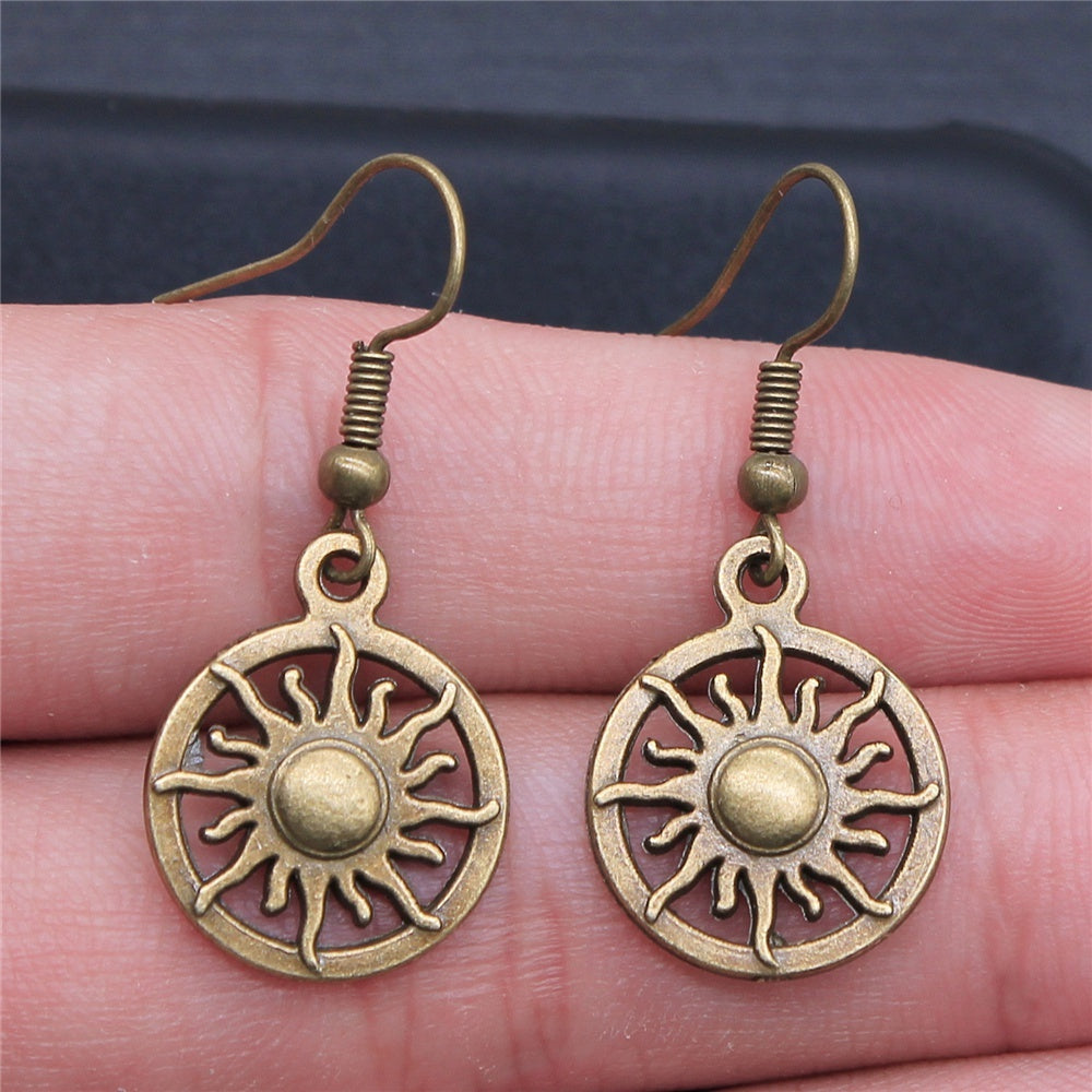 European And American Style Simple Personality Earrings Women Moon Sun Planet Lightning Earrings