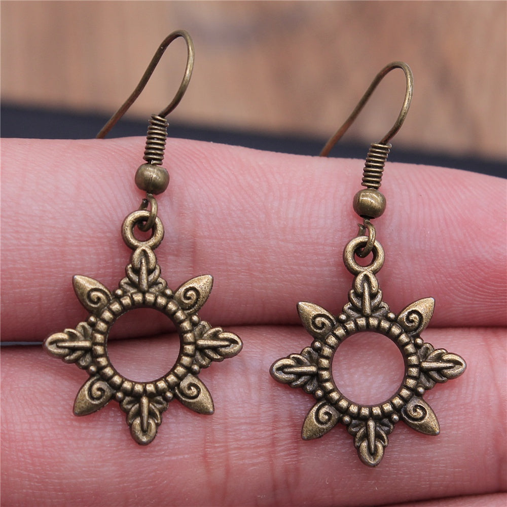 European And American Style Simple Personality Earrings Women Moon Sun Planet Lightning Earrings