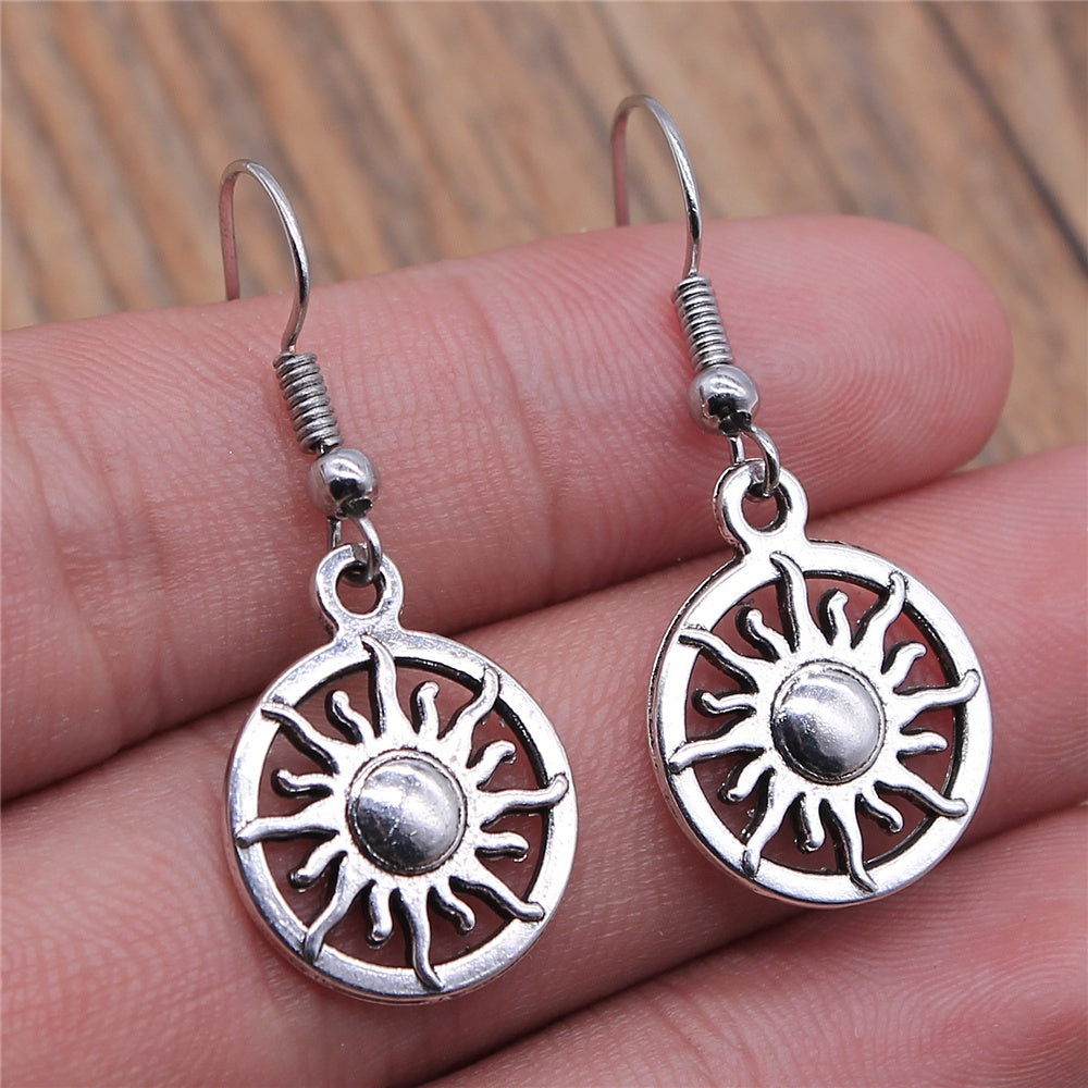 European And American Style Simple Personality Earrings Women Moon Sun Planet Lightning Earrings