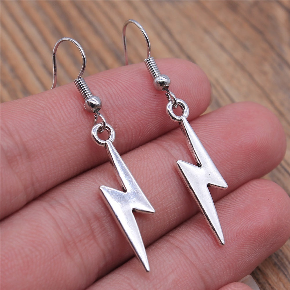 European And American Style Simple Personality Earrings Women Moon Sun Planet Lightning Earrings