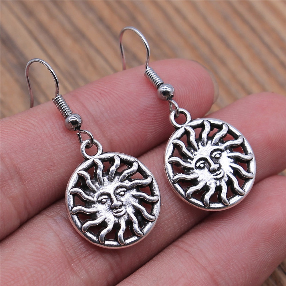 European And American Style Simple Personality Earrings Women Moon Sun Planet Lightning Earrings
