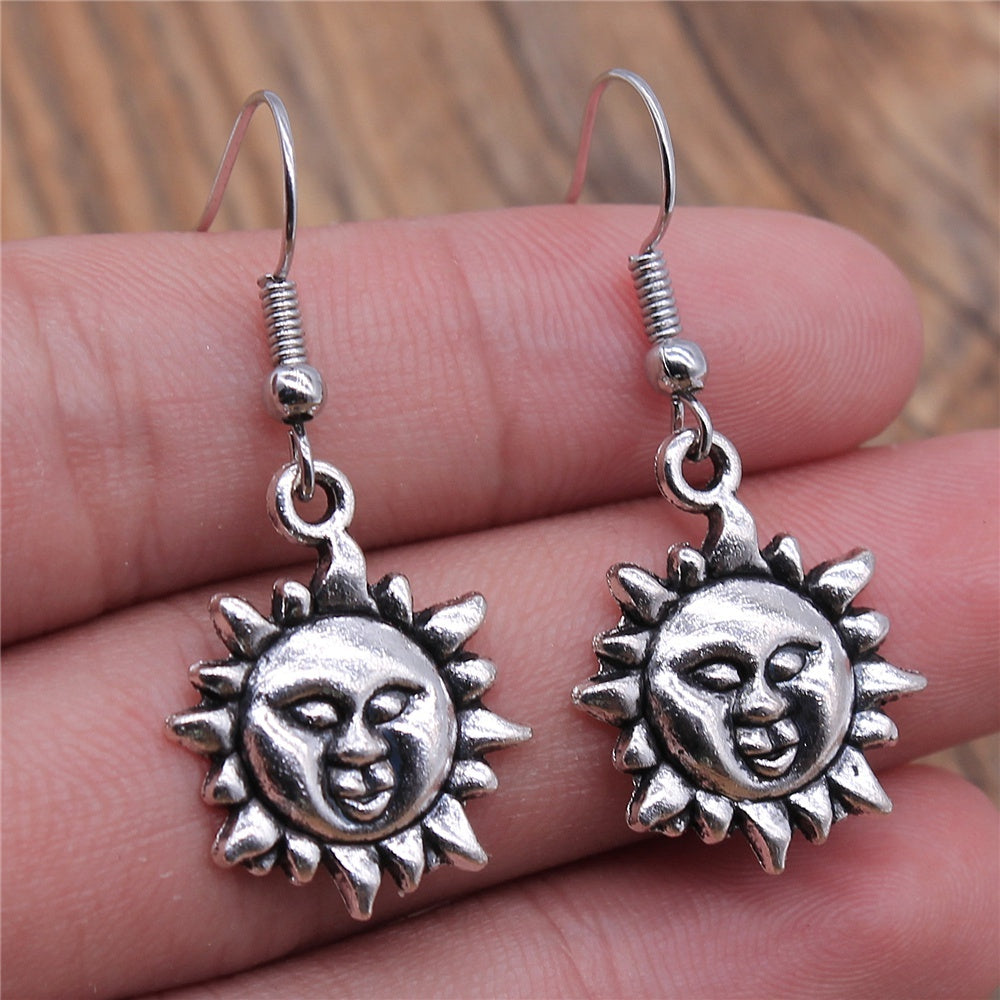 European And American Style Simple Personality Earrings Women Moon Sun Planet Lightning Earrings