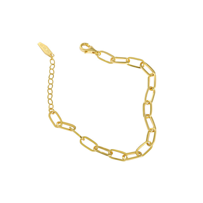 Cool Style, Personality, Simple Chain Texture, S925 Sterling Silver Bracelet Women