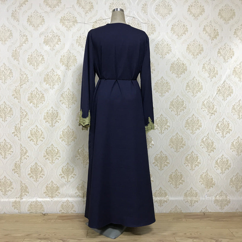 Lace Embroidery Stitching Cardigan Dress Robe Women's Clothing