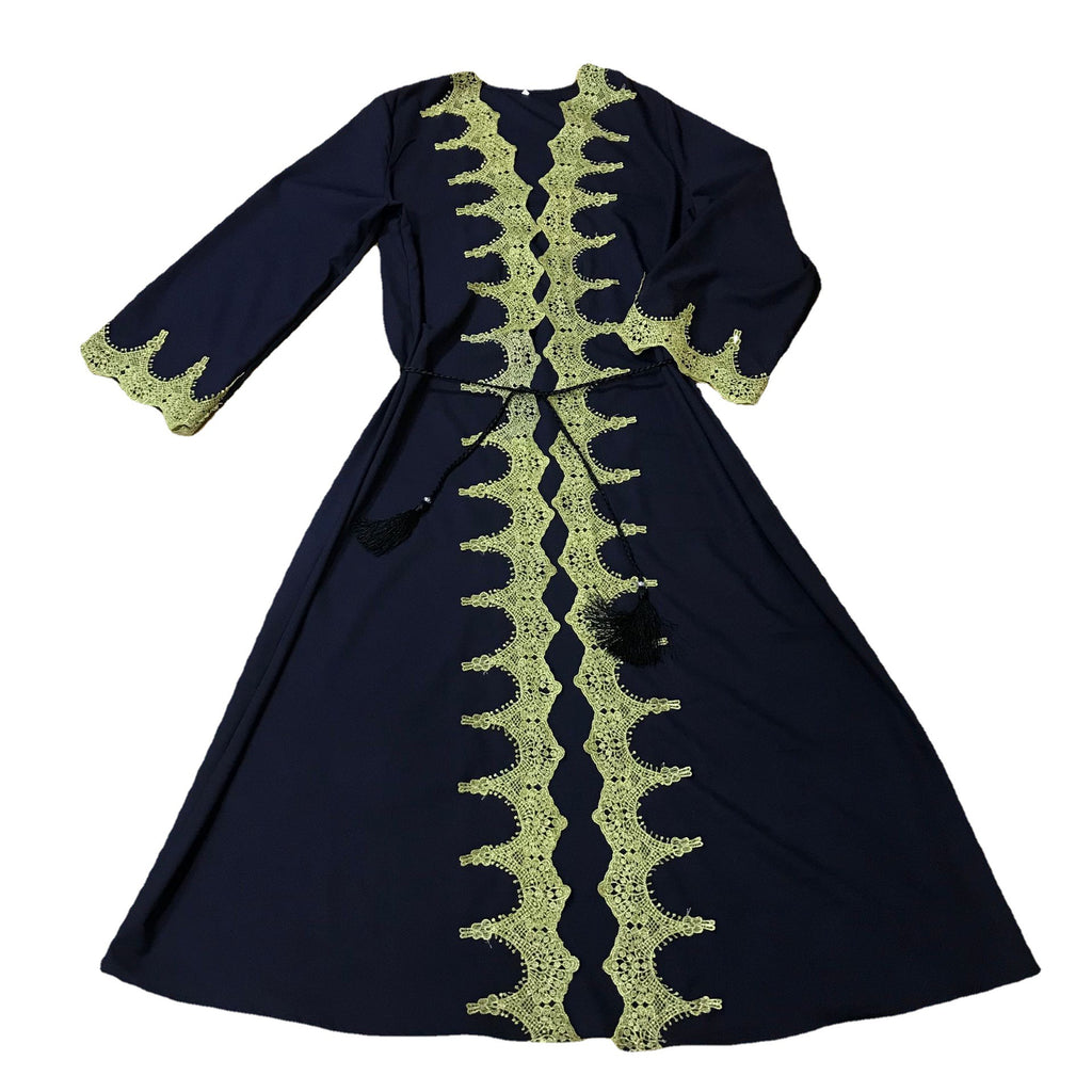 Lace Embroidery Stitching Cardigan Dress Robe Women's Clothing