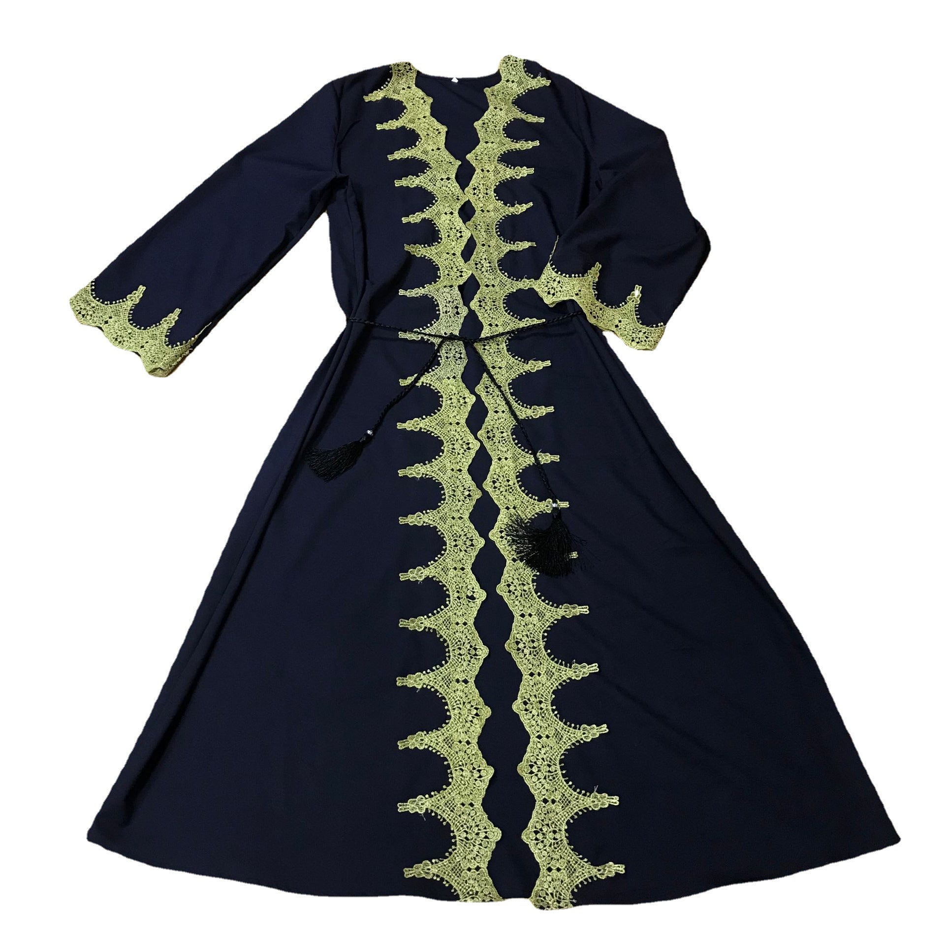 Lace Embroidery Stitching Cardigan Dress Robe Women's Clothing