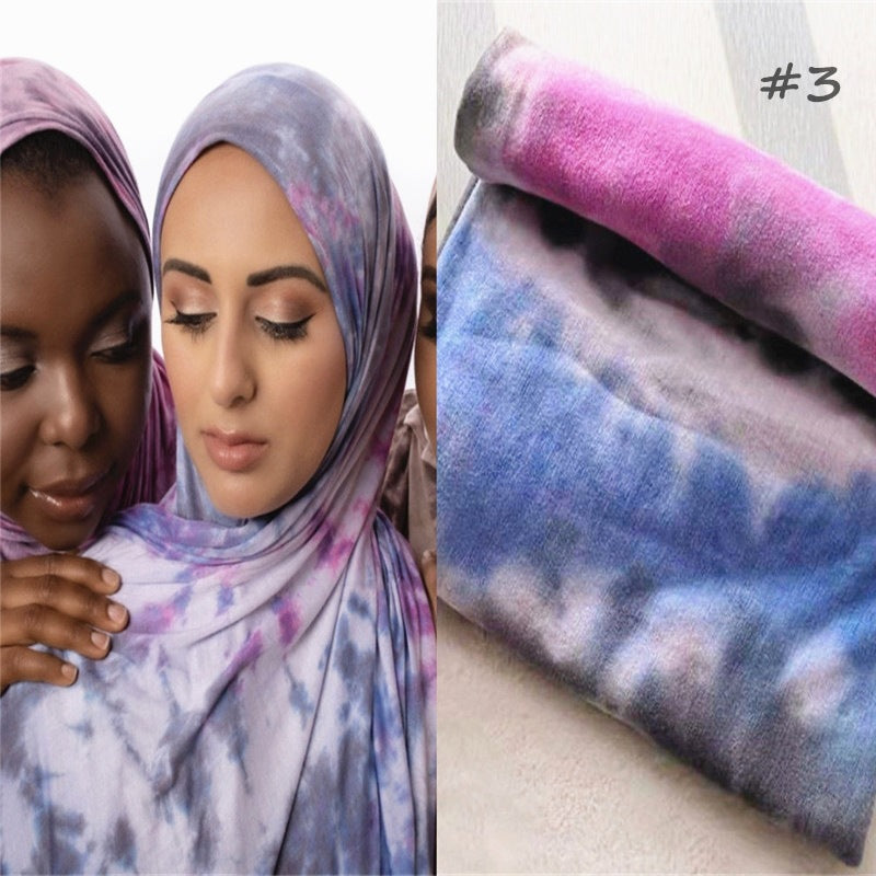 Cotton Modal Tie-dye Cotton Jersey Shawl Scarf Hijab