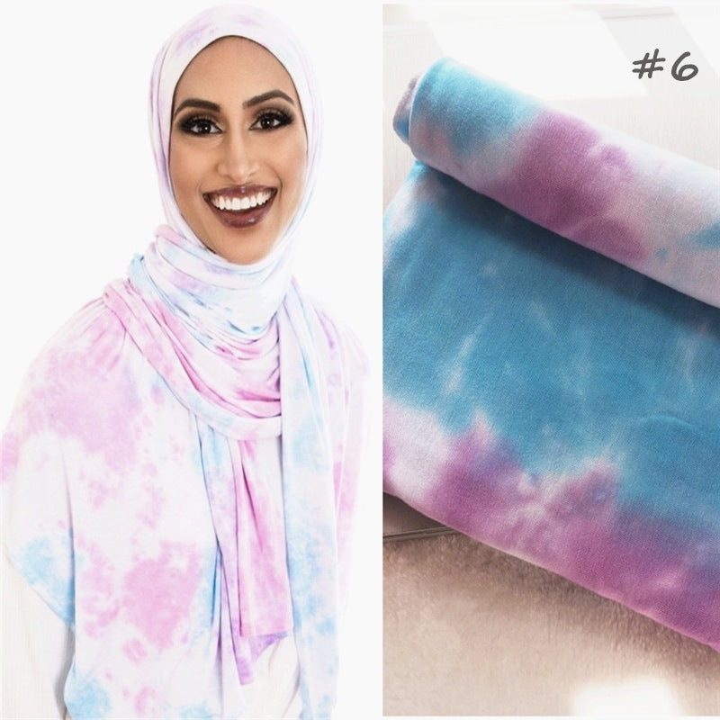 Cotton Modal Tie-dye Cotton Jersey Shawl Scarf Hijab