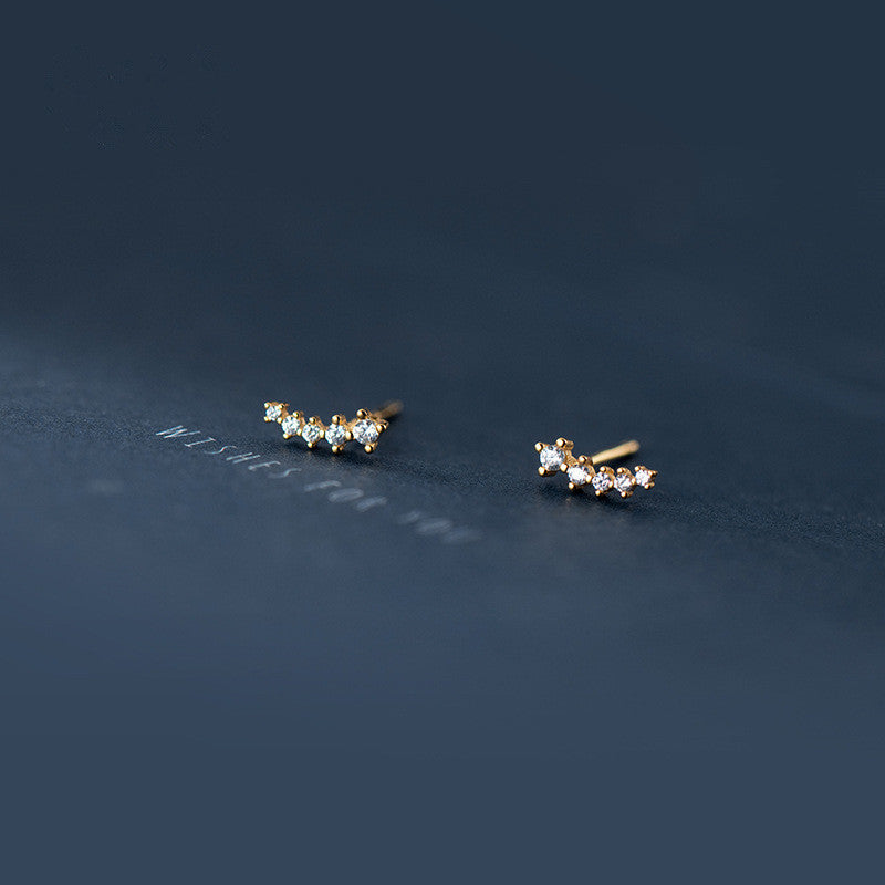 S925 Sterling Silver Stud Earrings For Women Korean Style