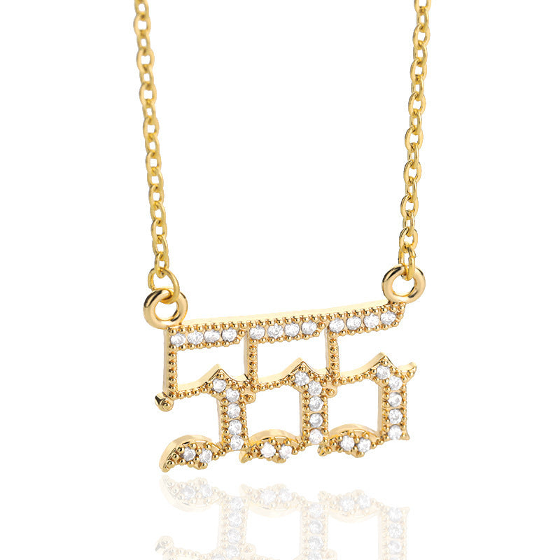 Zircon Necklace Men And Women Couples Old English