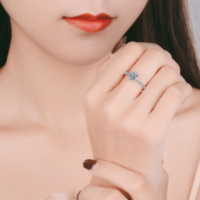 Forest zircon ring women