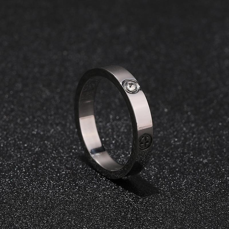 Titanium Steel Ring For Women, Female Style, Non-fading, Cold Style, Light Luxury, Diamond-embedded