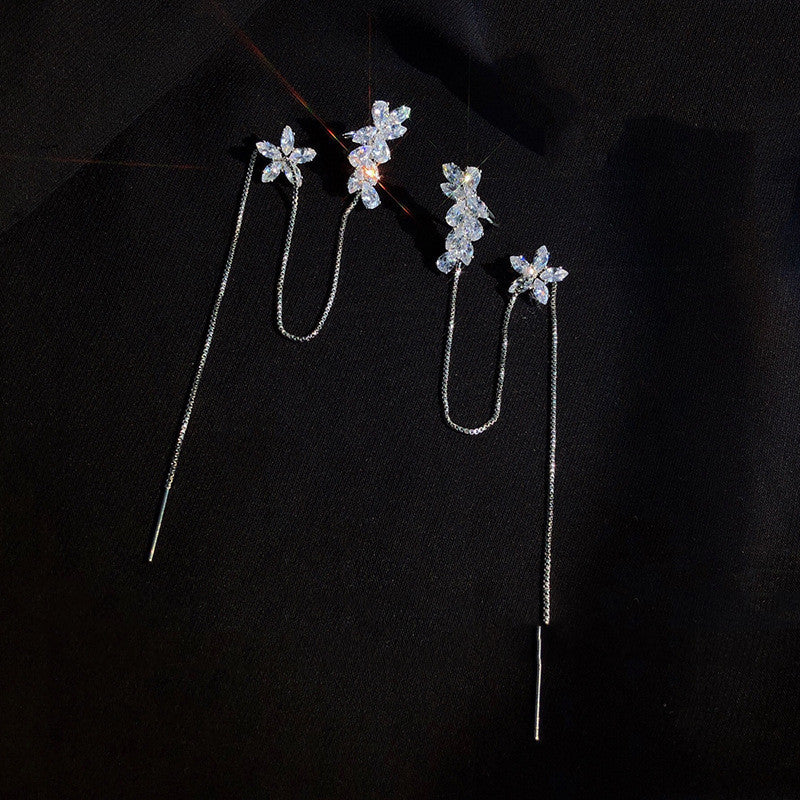 Simple And Cool Style Niche Design Feeling Needle Earrings Jewelry Women