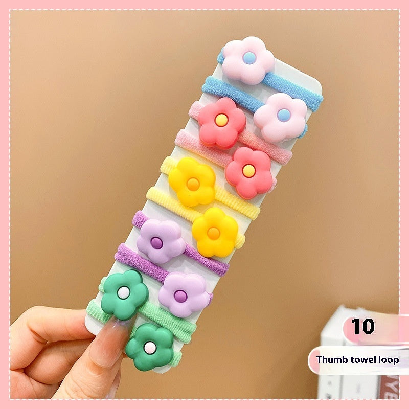 Rubber Band Female Hair-binding Children's Cartoon Hair Band Cute Baby Hair Friendly String Hair Rope Headdress
