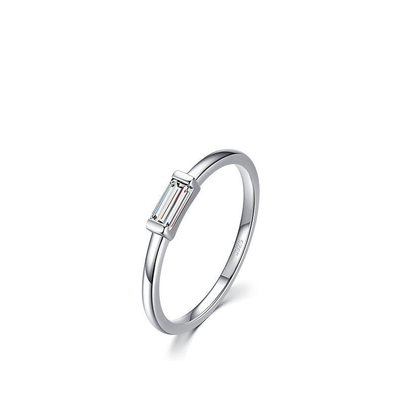 Simple Cold Style Zircon Ring Women