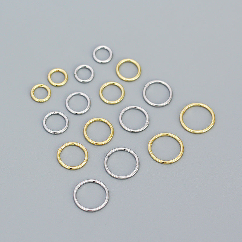 Puncture Jewelry S925 Sterling Silver Ins Style Geometric Round Earrings For Women